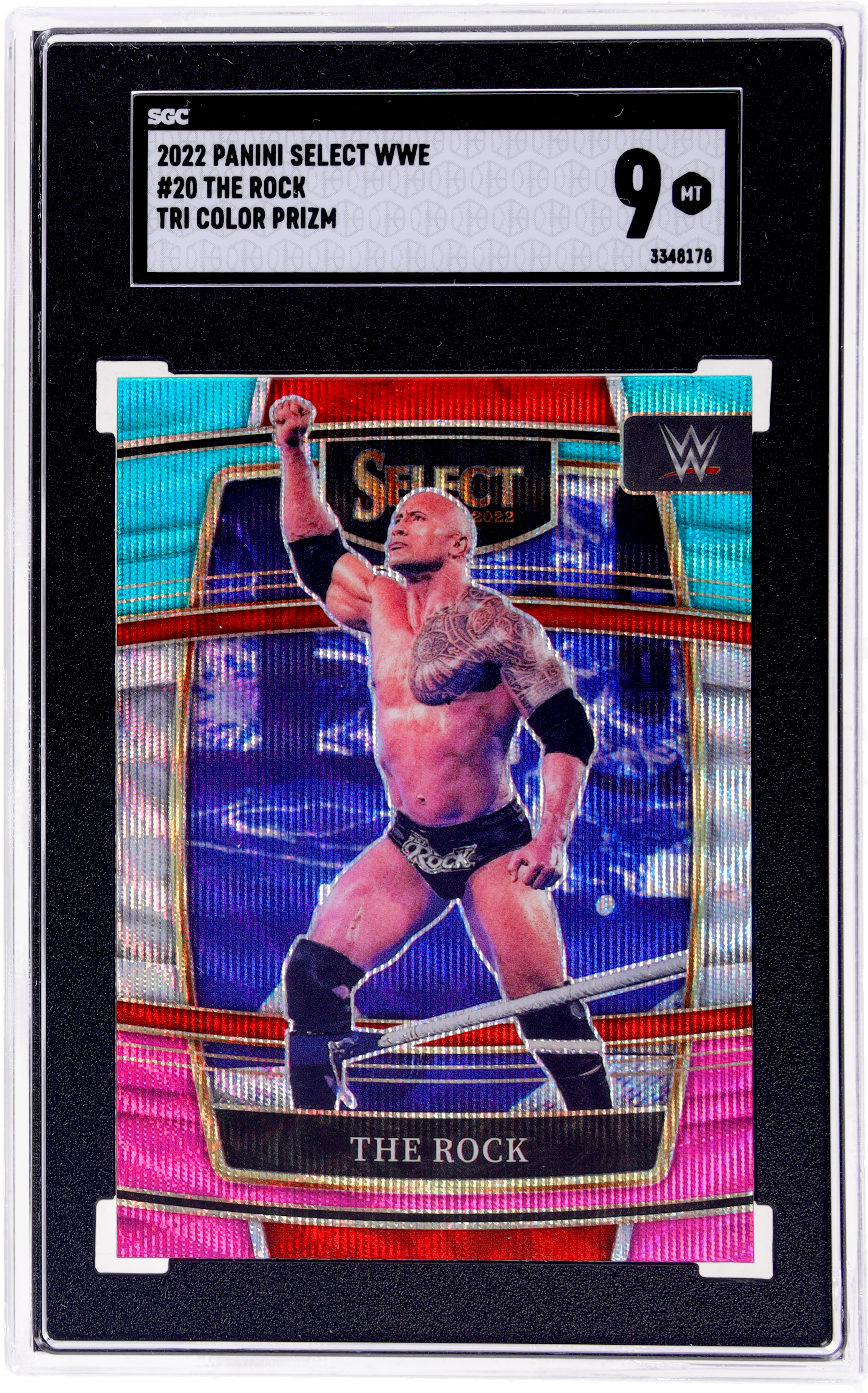 2022 Panini Select Wwe #20 The Rock Tri-Color Prizm SGC 9 | eBay